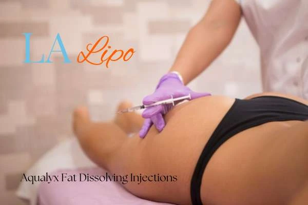 Woman having fat dissolving injections Tyne & Wear on thighs