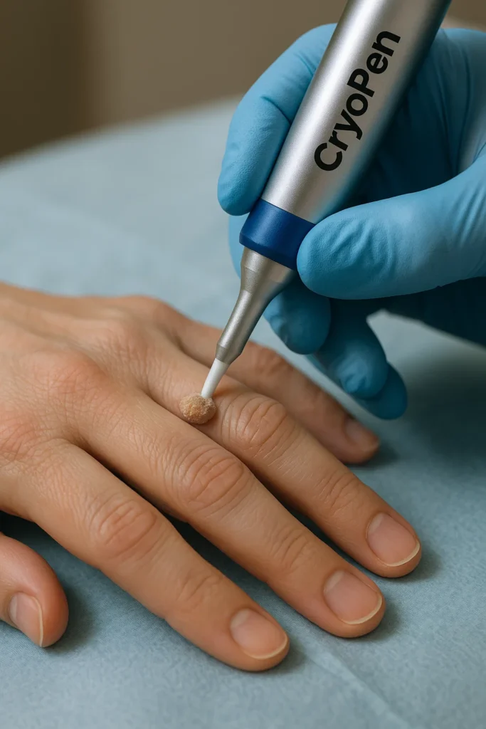 example of cryopen wart removal Tyne & Wear treatment on a persons finger