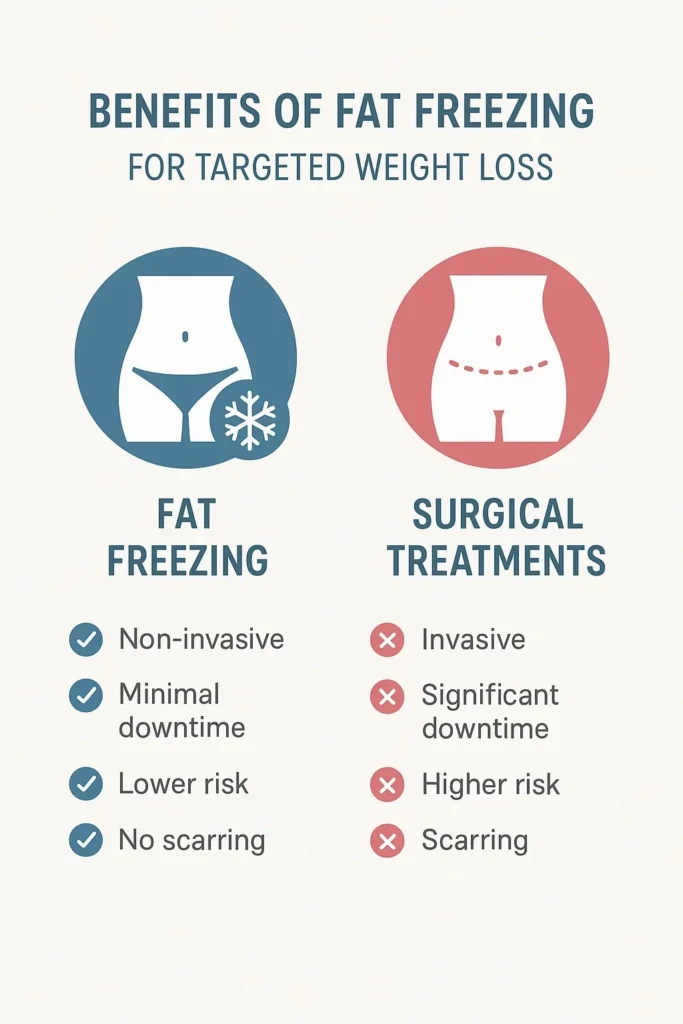 graphic showing the benefits of fat freezing Tyne & Wear