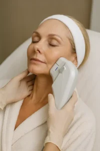 Woman receiving HIFU non surgical facelift treatment Tyne & Wear