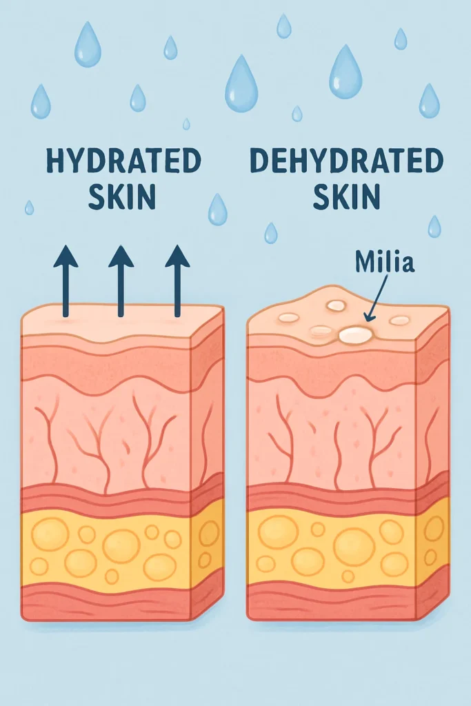 The importance of hydration and milia production Tyne & Wear