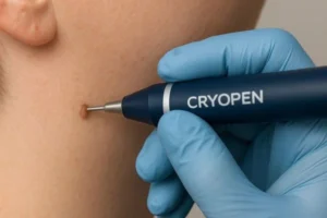 Person receiving skin tag removal Tyne & Wear