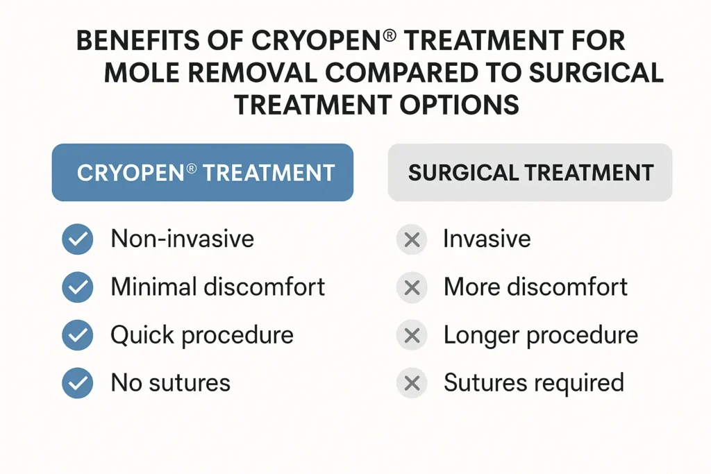 Benefits of facial mole removal Tyne & Wear - call our team today to book a consultation